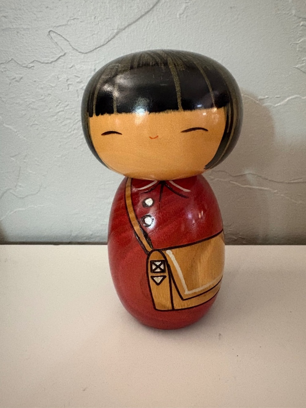 Vintage Japanese Wooden Kokeshi Doll School Girl Made in Japan